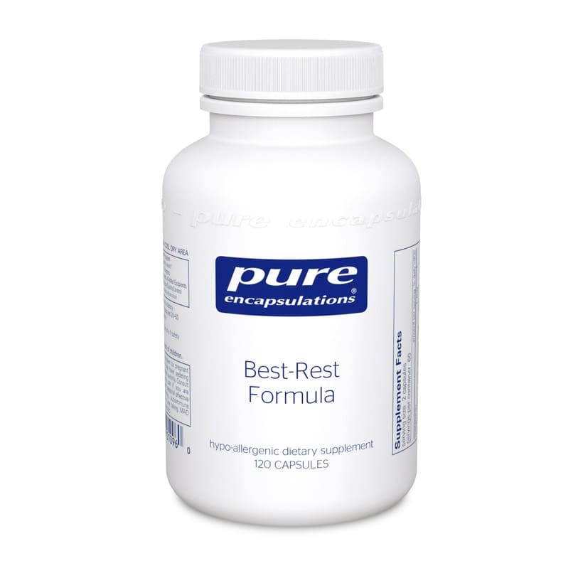 A bottle of best-rest formula is shown.