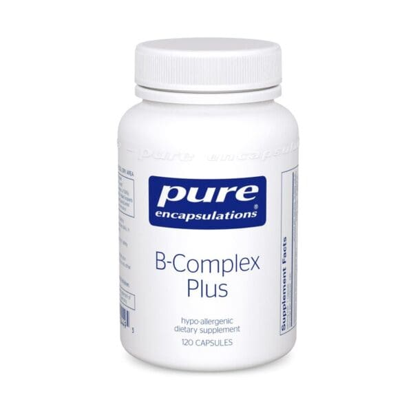 A bottle of b-complex plus is shown.