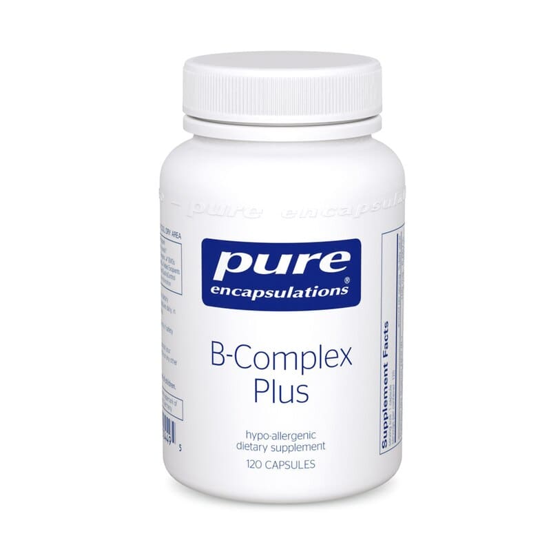 A bottle of b-complex plus is shown.