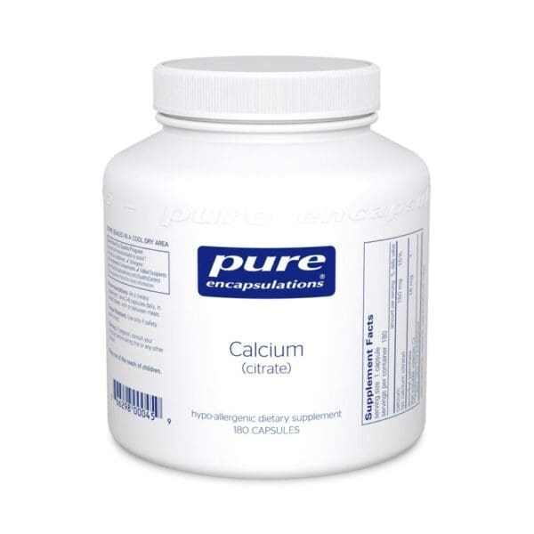 A white container of calcium is shown.