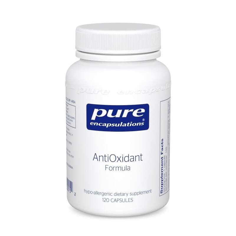 A bottle of pure encapsulations antioxidant formula