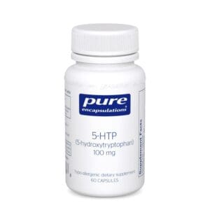 A bottle of 5 htp supplement