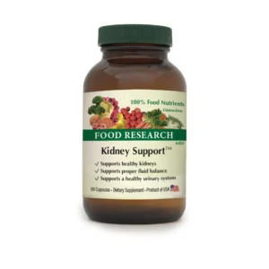 A bottle of food research kidney support