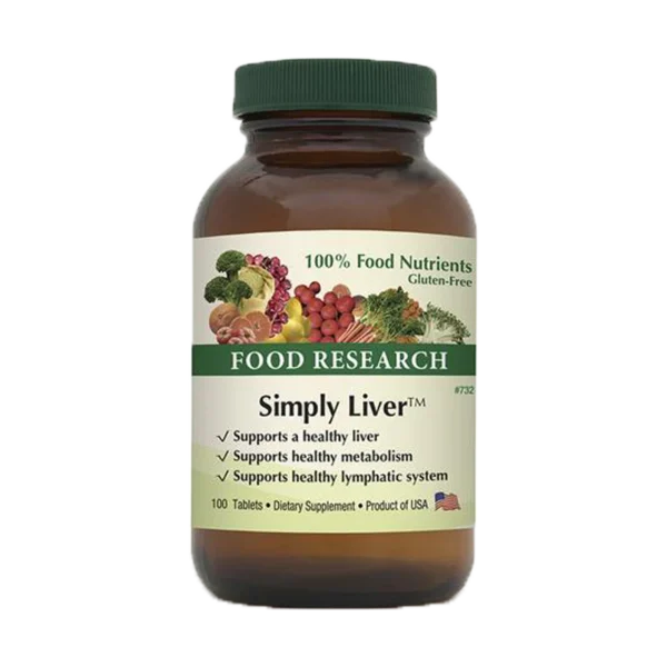 A bottle of food research simply liver