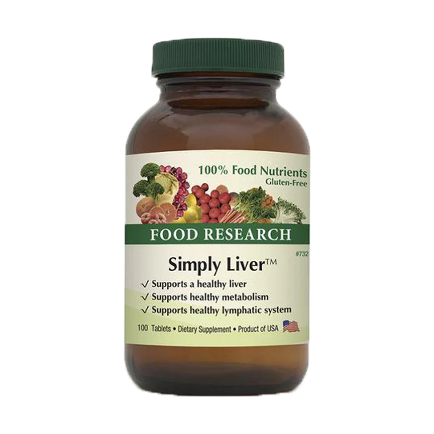 A bottle of food research simply liver