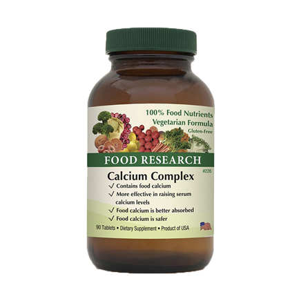 A bottle of food research calcium complex.