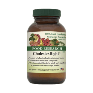 A bottle of food research cholester-right