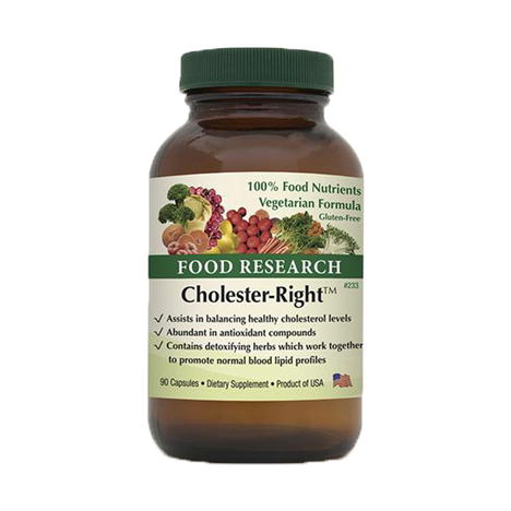 A bottle of food research cholester-right