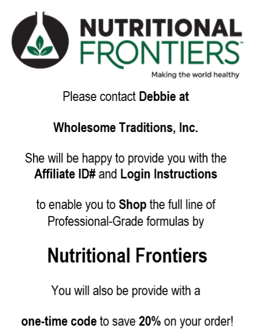 A picture of the front page of a nutritional frontiers brochure.