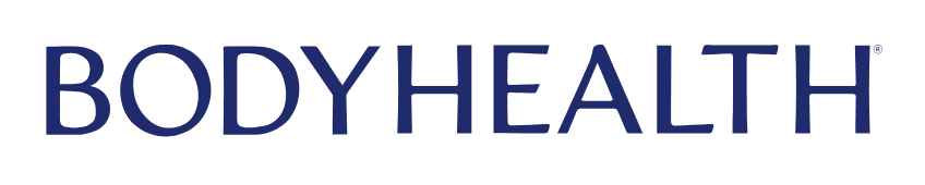 A blue and white logo for the byhero company.